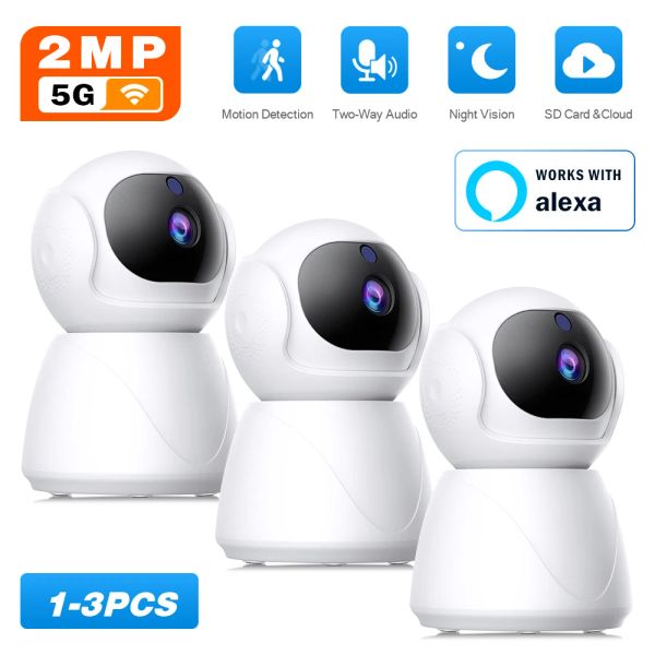 Lente 1080p 5g Cámara Wifi Seguimiento automático Monitor de bebé PTZ Vigilancia de seguridad inalámbrica CCTV Mini Yiiot Camera Alexa Video Camera