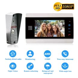 Lens 1080p HD VIDEO HOME INTERCOM APPARTEMENT VIDÉO VIDÉO CAME CAME CAMÉE 7INCH PRIVÉ INTERCOM VIDEO TÉLÉPHONE Interphone Système