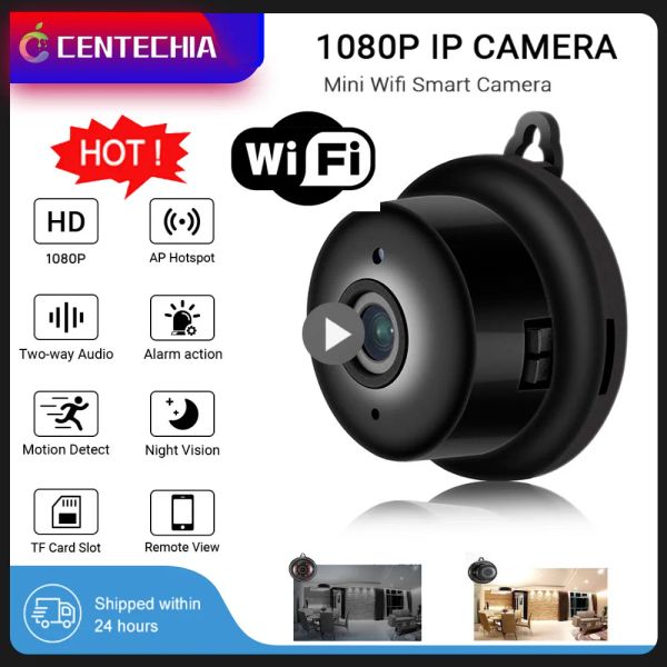 Lente 1080p Mini cámara inalámbrica Wifi Audio bidireccional Visión nocturna Monitor de bebé Cámara de vigilancia de seguridad para el hogar Cámara de acceso remoto