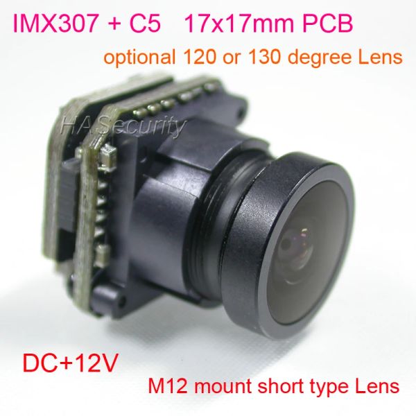 Lente +12V 17x17 mm AHD 1080p o CVBS 1/2.8 