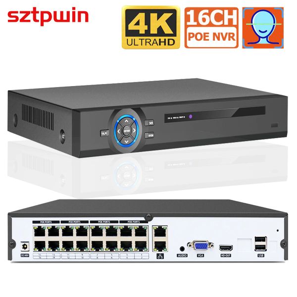 Lens 16ch 8ch 4k 8MP H.265 PoE NVR Recorder pour HD 4K 3MP 4MP 5MP POE IP CAMERA CAMER