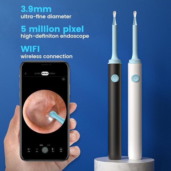 Lente 3.9 mm Wifi Wifi Pick Otoscopio Cámara Cámara Borescopio Luminosa Cosa de la oreja Dientes de la limpieza del cuidado de la salud Cuidado de la salud