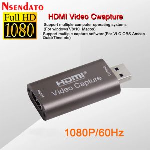 Lente 4K 1080p 60Hz USB2.0 Audio Video Captura Tarjeta HDMI a USB 2.0 Tarjeta de adquisición Camina de transmisión en vivo Reportación del juego del juego del juego