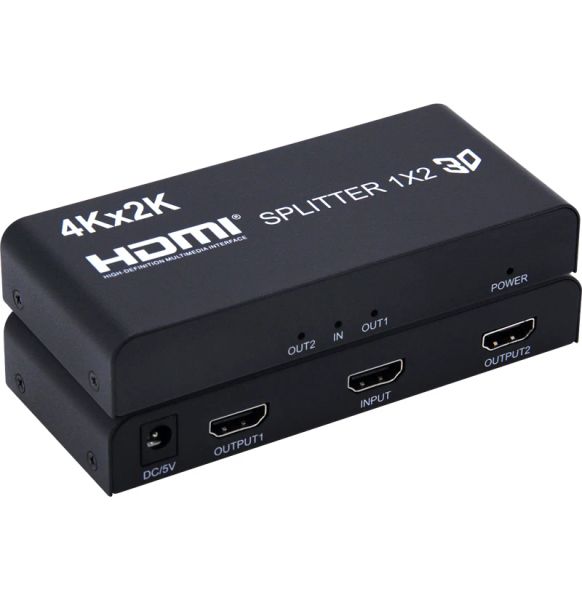 Lens 4K 3D 1x2 HDMI Splitter 1080p Distributeur de convertisseur vidéo pour PS3 PS4 Camera DVD ordinateur portable PC à TV Monitor Projecteur Double affichage