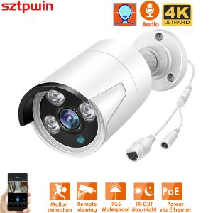 Lens 4K 8MP POE IP ONVIF H.265 Enregistrement audio CCTV CAME CAME DÉTECTION 4MP 5MP IPAPHERPHOP IP66 Sécurité extérieure Caméra vidéo XMEYE