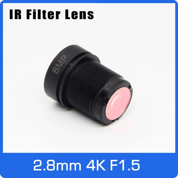 Lens 4K Super Starlight Lens avec filtre IR 8MP 2,8 mm ouverture F1.5 1 / 2,5 pouces pour la caméra d'action et l'enregistreur de conduite en voiture Eken / SJCAM