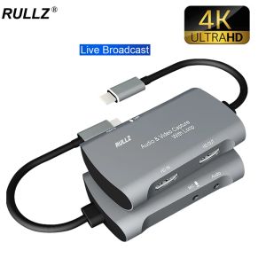 Lens 4K TV Loop Mic Input Type C Video Capture Card 1080p USB 2.0 PC Game Pationing Box voor PS4 Xbox HD Camera Live Streaming Plate