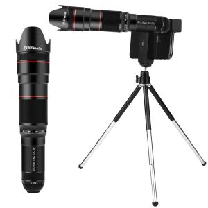 Lentille 50x lentilles de téléphone mobile HD téléobjectif de lans zoom telescopes Télescope monoculaire Lens avec un trépied selfie Smarphone
