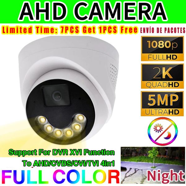 Lens 5MP amélioré 6d Power Power 24H Vision nocturne pleine couleur CCTV AHD DOME CAMER