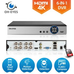 Lens 8CH 4K Super HD CCTV DVR H.265 Recordier vidéo numérique de surveillance pour 2MP / 3MP / 4MP / 5MP / 8MP AHD IP CAMER