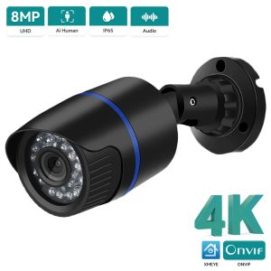 Lens 8MP 4K Ultra HD IP Camera 5MP Bullet Web Camera Audio Record Motion Motion Detection étanche Caméra extérieure XMeye Cloud H.265