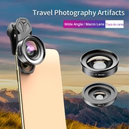 Lentille Apexel 2in1 HD Camera Phone Lens Kit 120 degrés 4K Wide Angle Lens + 10x macro objectif pour iPhone 11 Samsung Xiaomi All Smartphone