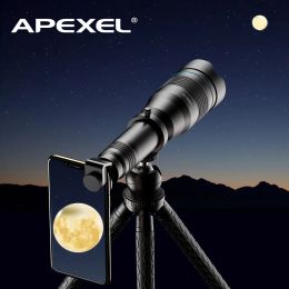 Lens Apexel 60x Mobiele telefoon Monoculaire telescooplens Astronomische zoomlens Uitbreidbaar statief voor iPhone Samsung Alle smartphones