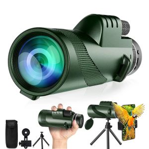 Lens Apexel 80x100 HD Télescope monoculaire pour l'iPhone Zoom Télescope Téléphone avec clip de trépied pour la chasse en plein air