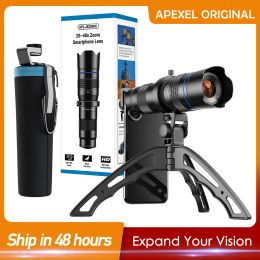 Lens Apexel HD 2040X Telefoon Lens Camera Telelene Zoom Monocular Telescope Lens + Selfie Tripod met externe sluiter voor smartphone