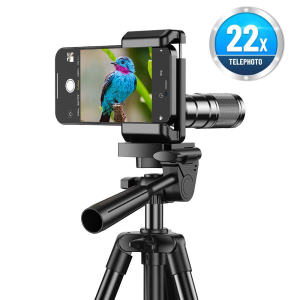 Lentille Apexel HD 22x Zoom téléobjectif Téléphone Téléphone Télescope Télescope avec trépied extensible pour iPhone Samsung Tous les smartphones