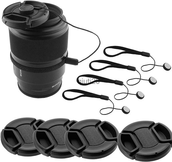 Tapas de lente 55mm 55 mm Pinch central Snap On Front Lens Cover Cap Hood Strap para Sony Alpha A200 A300 A350 A230 A330 A580 DSLR SLR x0729