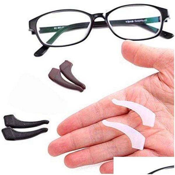 Ropa de lentes 10 pares de calidad superior Sile Soporte antideslizante para gafas Accesorios Kidsadts Gancho para la oreja Gafas deportivas Temple Tip Tapones D Dhlsv