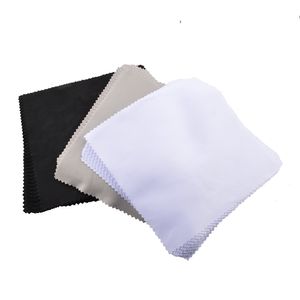 Vêtements pour lentilles 100 pièces blanc 14x14CM Sublimation microfibre chiffon de nettoyage lunettes écran lentille noir gris 230201