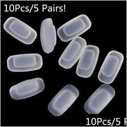 Vêtements de lentilles en gros 10pcs5 paires de coussinets de nez souples d'airbag de sile carré sur des lunettes Type de fente Intégration de cassette antidérapante Toos Lunettes Dh9Nx