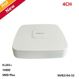 Lente Dahua NVR2104S3 4 canales NVR Smart 1U 1HDD Red de video Registrador H.265+ PIR Alarma Movimiento Detección 1SATA para la seguridad de la cámara IP de IP