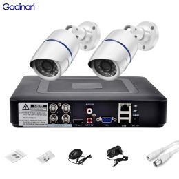 Lens Gadinan 1080p 5mp 2pcs H.265X CCTV Surveillance System Beveiliging Ahd Camerarecorder 4ch DVR Kit Outdoor Security Camera