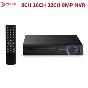 Lens H.265 Recordance NVR IP 4K IP 8MP 9CH 16CH 32CH XMEYE APP ONVIF HDMI VGA Sortie Réseau vidéo Recorder pour IP CCTV Camera System