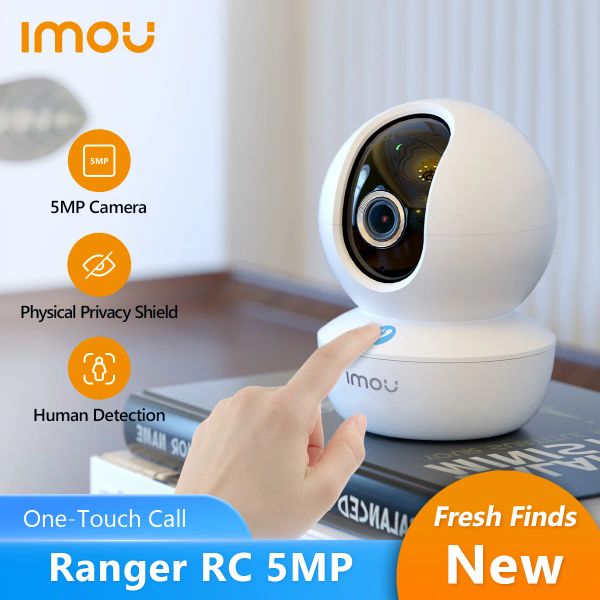 Lens Imou Ranger RC 5MP 3MP INDOOR VIDEO SUBRIVELANCE WiFi Camera OneTouch Appelez la sécurité de la Détection humaine Vision nocturne IP Camerie