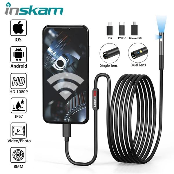 Lens Inskam Endoscope Inspection Camera 3 in 1 Micro USB / TYPEC MINI INSPECTION CAME CAME POUR IOS IPHIPHE IMPHERPHERPEL