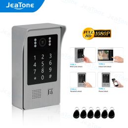 Lens Jeatone 1080P FHD Video Deur Telefoon RFID Card Swiper wachtwoord Toetsenhoofdtoetsenbeurt Outdoor Call Panel Station Ir Night Vision Apartment Camera