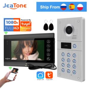 Lens Jeatone 7inch draadloos video Intercom System voor Home met FHD 1080P -cameratoorbell en coder voor toegangspoort Tuya AppConnect