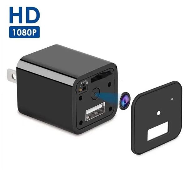 Lente mini dv enchufe cámara 1080p HD USB CARGERS USB Cámara portátil Seguridad DVR Recordadora de video Soporte Dinámico Monitor de TF Tarjeta TF oculta