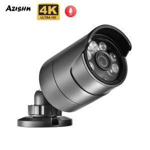Lens New 4K 8MP IP Camera Audio Outdoor Poe H.265 ONVF Metal Bullet CCTV Home 4MP Array Couleur Night Vision Security Camerie