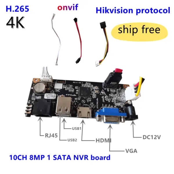 Lente NVR Board/PCB 8CH/9CH 4K AI Camera IP Recorder de video 1Sata/1U Aplicación gratuita Mobile/CMS/VMS de Uniview Technology