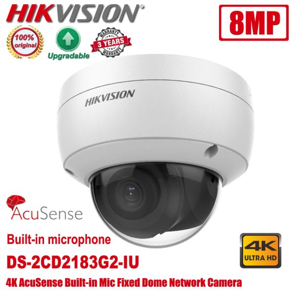 Lentille HIKVISION DS2CD2183G2IU 8MP 4K POE IR ACUSENSE MIC BORICE Mic DOME FIXE DOMM