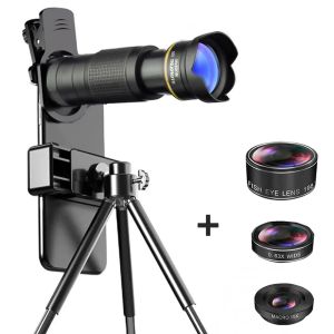 Lens Phone Camera Lens 36X Televerato 4in1 Telecope Zoom Macro Fisheye Wide Angel Lens Kit pour portable iPhone Samsung Xiaomi Huawei