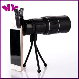 Lens Phone Camera Zooms Lens monoculaire 16x52 Téléchothérapeutique Portable Téléphoto 16x avec clip de trépied pour smartphones