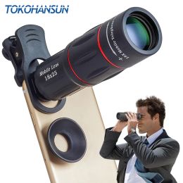 Lens Tokohansun Universal 18 Monoculaire Zoom HD Optical Cell Telephone Lens Observing Survey 18X téléobjectif avec trépied pour smartphone