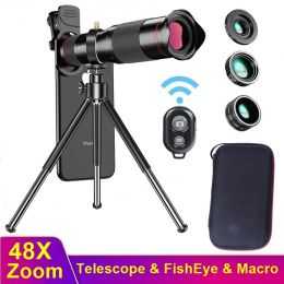 Lente tongaytech 48x zoom zoom Cámara portátil Lentes macro para iPhone 12 11 Pro Max Samsung Xiaomi Fish Eyes Lens para teléfono