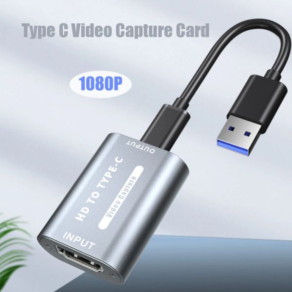 Carte de capture vidéo de l'objectif HDMICOMPATIBLE vers USB 1080p HD Game Record pour PS4 / 5 Switch Live Streaming Broadcast Camera