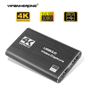 Lens USB 4K 60Hz HDMICompatible Video Capture Card 1080p voor game -opnameplaat live streamingbox USB 3.0 Grabber voor PS4 -camera