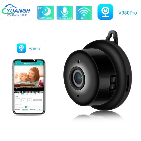 Lens V380 Pro Mini Surveillance WiFi Camera HD 1080p Wireless Indoor Camera Vision nocturne Two Way Motion Motion Detection Baby Monitor