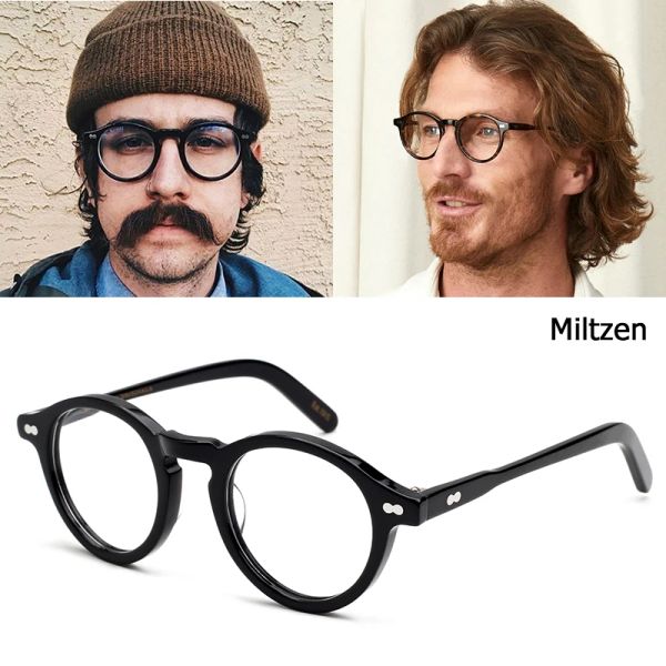 Lenses Jackjad 2021 Cadre d'acétate de qualité supérieure Miltzen Style Frame de lunettes vintage Classic Round Brand Design Eyeglass Oculos de Grau