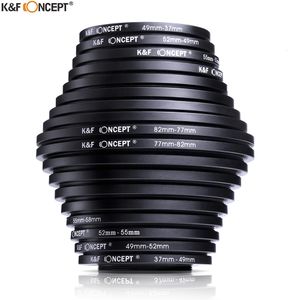 Objectifs K F Concept 18pcs Filtre d'objectif de caméra Step Up Down Adaptateur Ring Set 37 82mm 82 37mm pour DSLR 230823