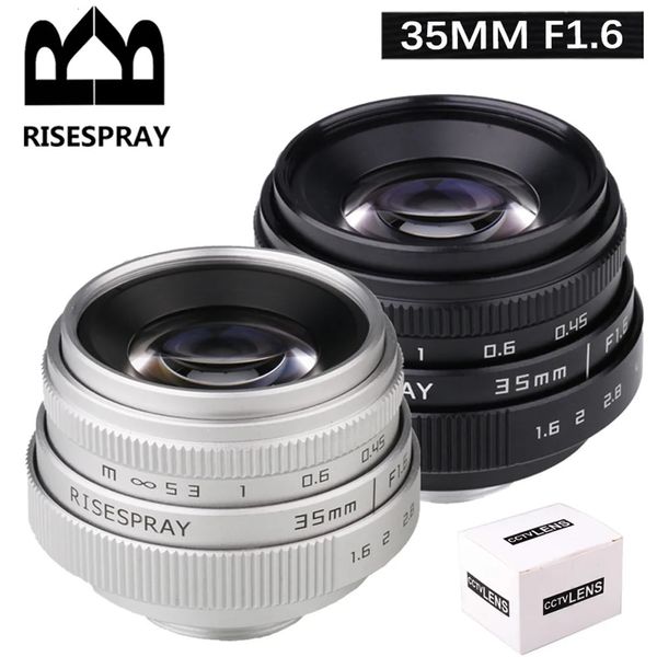 Obiettivi RISESPRAY 35mm 6 Messa a fuoco manuale MF Prime Lens II per M N1 Fujifilm Fuji NEX Micro 43 argento nero 231006