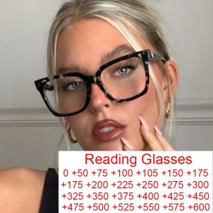 Lenses Vintage Black Flower Square Lunettes de lecture Femmes Anti-bleu Light Fashion Big Frame Eyeglass Presbyd