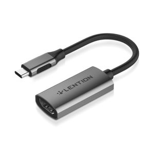 LENTION 4K 60Hz USB C naar HDMI-adapter, Thunderbolt 3/4 naar HDMI-functieadapter, USB-C compatibel 2023-2016 MacBook Pro, nieuwe iPad/Surface/Mac Air, Pixelbook, XPS enz.