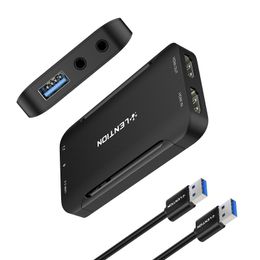 LEVENT USB 3.0 HDMI Video Capture Card, 1080P60 HD Video streaming en game -vastleggen, HDMI Passthrough, Work with Obs, Xbox, PS4, Switch, Gaming, opname