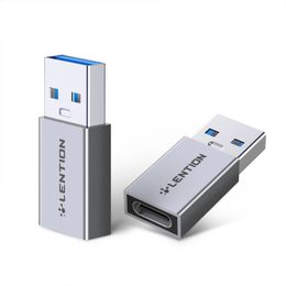 LENTION Adaptador USB 3.0 a USB-C Tipo A Hembra a Tipo C Macho Convertidor Compatible 2022-2016 MacBook Pro, Nuevo iPad Pro/Mac Air/Surface, Teléfono/Tableta, Certificado de Controlador Estable