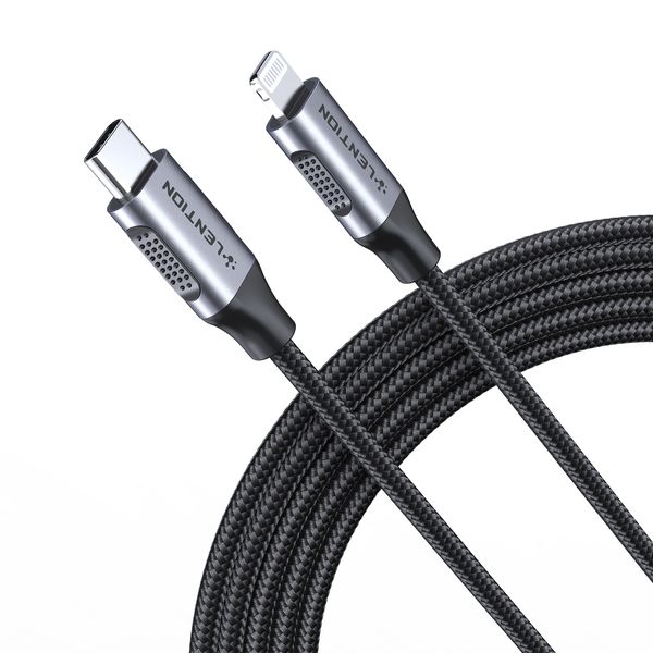 LENTION Cable USB C a Lightning para iPhone Cable de carga rápida tipo C certificado MFi, cable cargador trenzado de nailon compatible con iPhone 14/13/12/11/Mini/Pro/Max, iPad Air/Pro/Mini